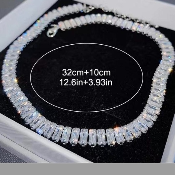 Silver tennis necklace - Picture 3 of 4